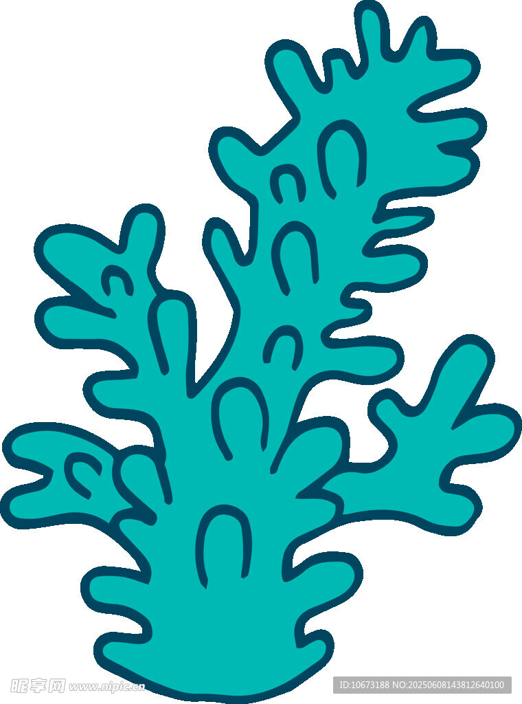 藍色珊瑚插畫