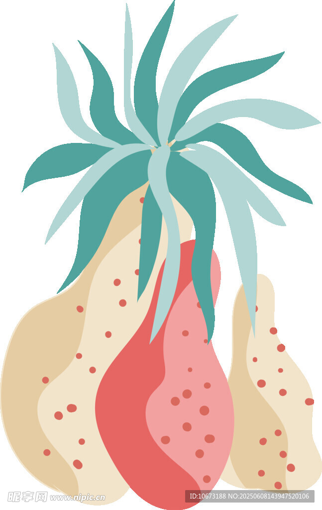 仙人掌插畫植物裝飾元素
