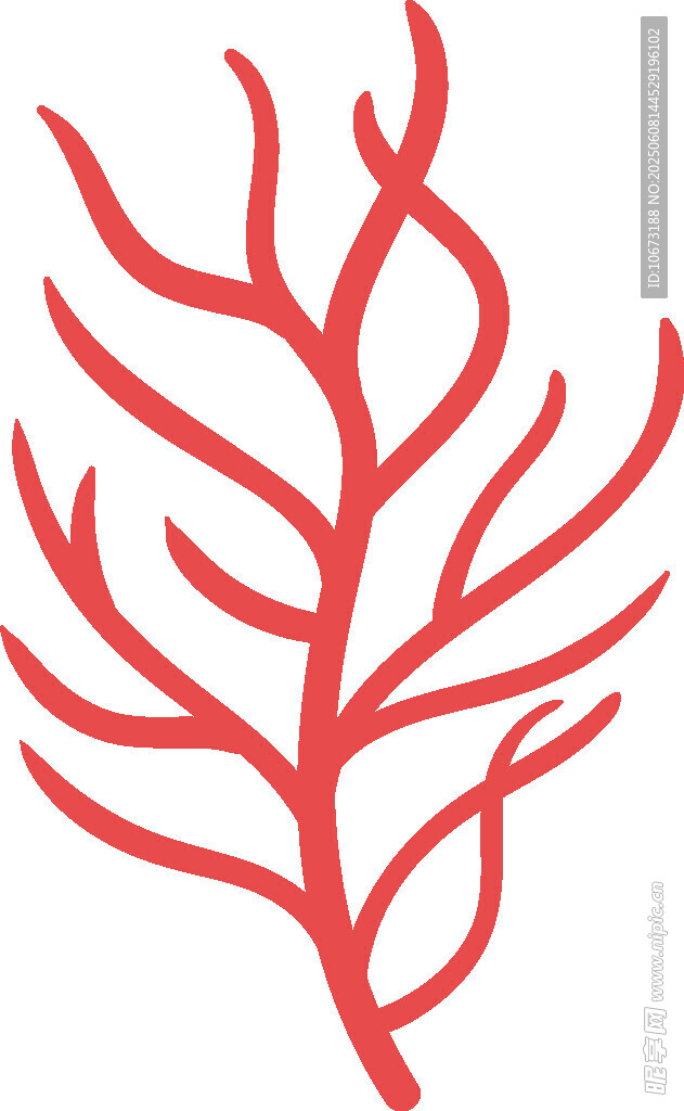 紅色珊瑚圖案設(shè)計(jì)元素