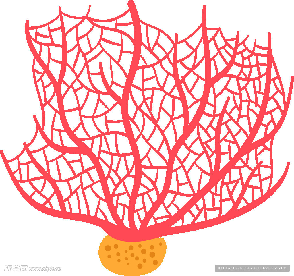 紅色珊瑚插畫