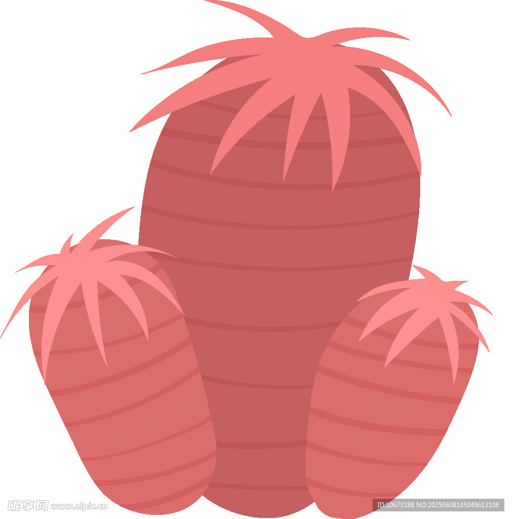 可愛粉色仙人掌插畫