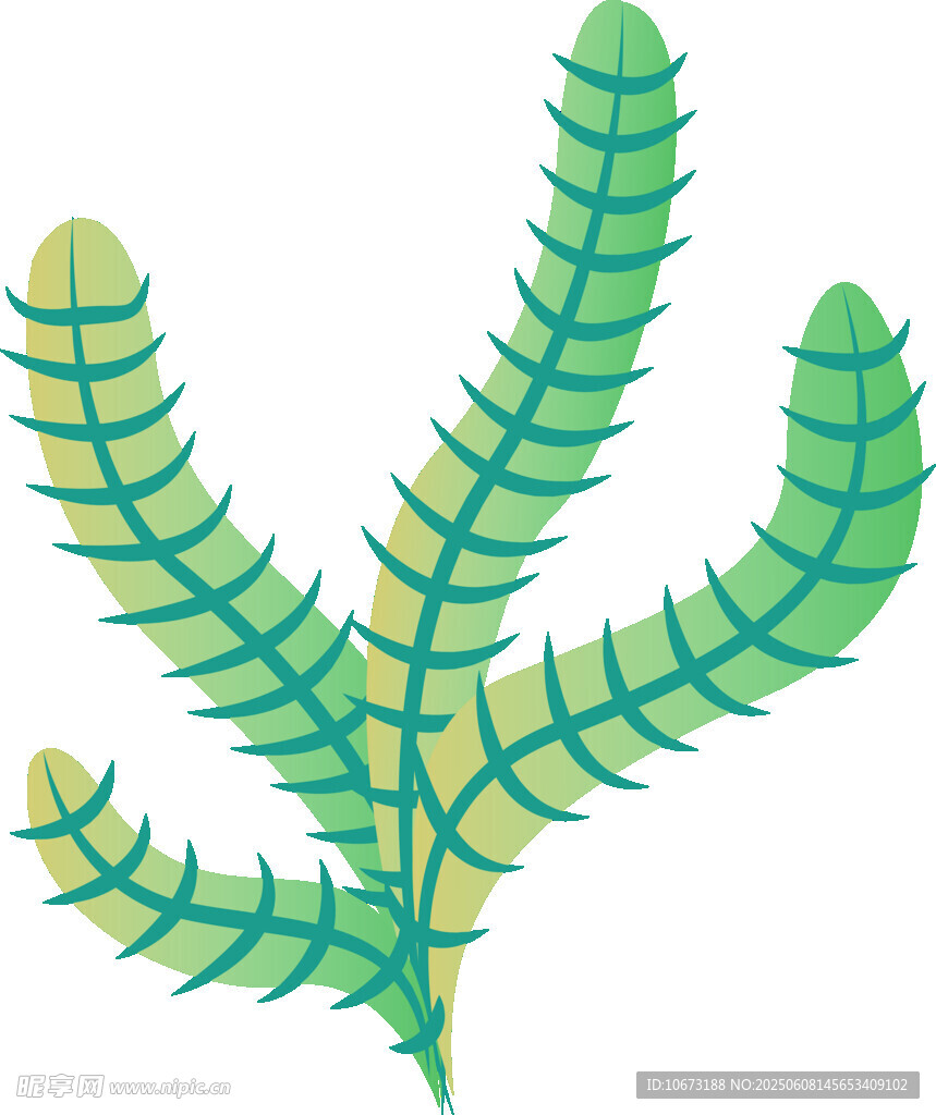 綠色分叉植物插畫圖案
