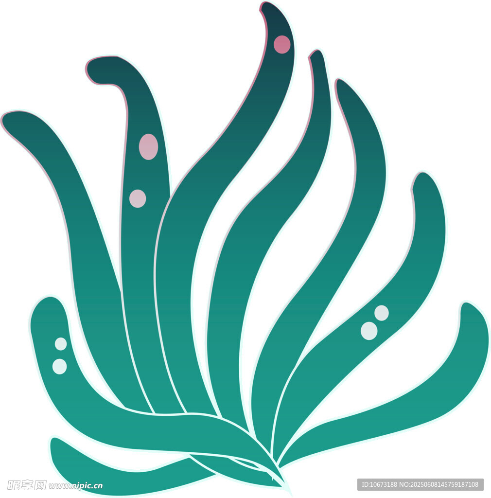 綠色海草圖案插畫