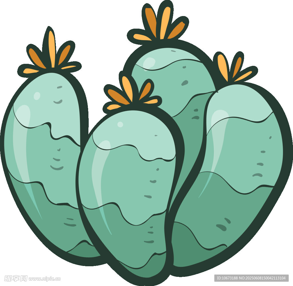 可愛卡通仙人掌插畫