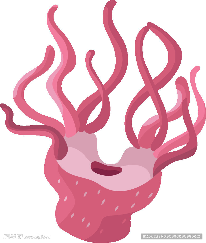 粉色觸手卡通海洋生物