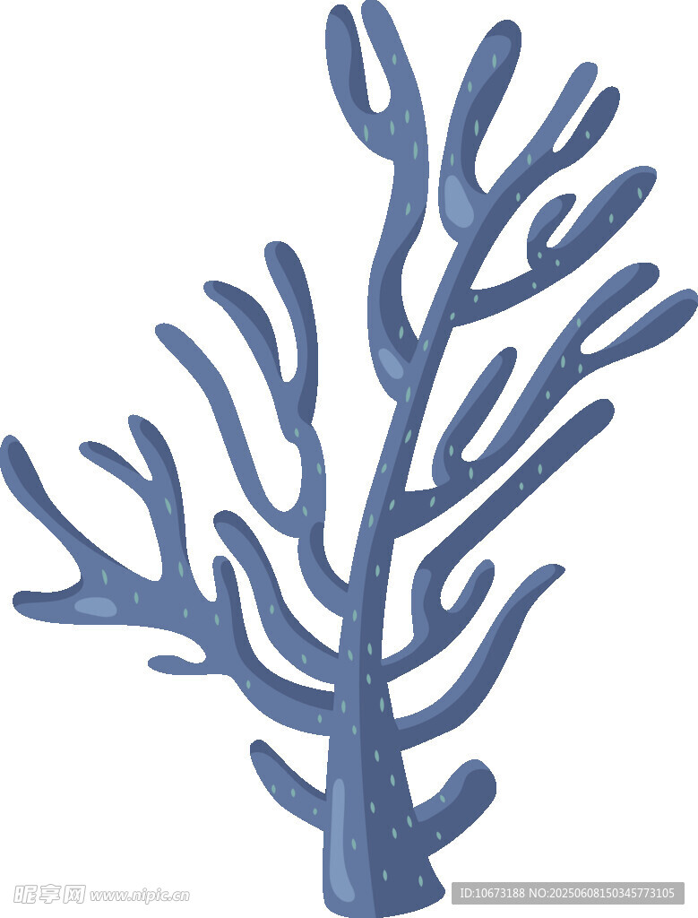藍色珊瑚插畫