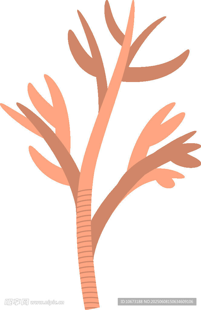 橙色樹枝插畫