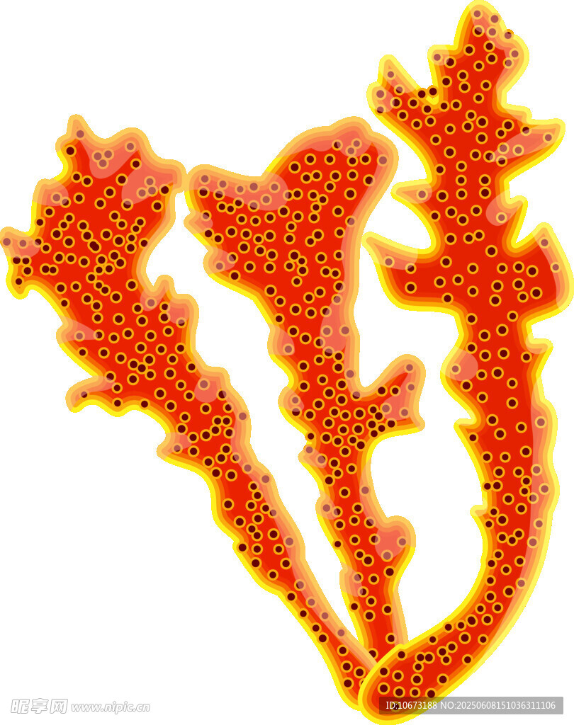 橙紅色心形珊瑚圖案