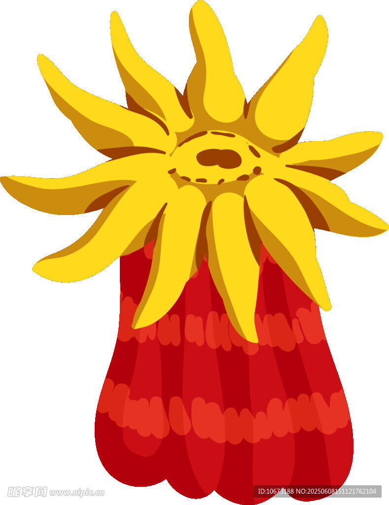 金色花朵配紅色披風(fēng)