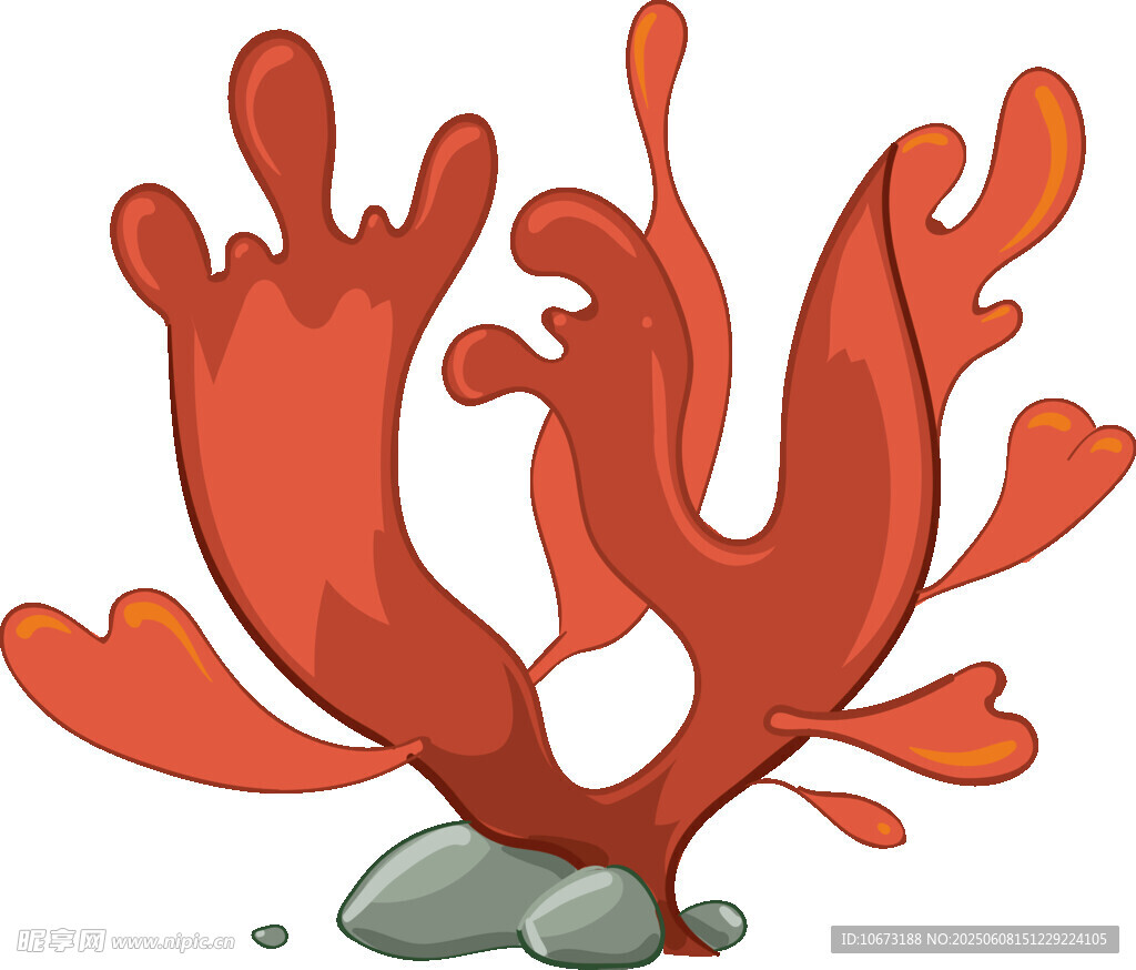 紅色珊瑚插畫