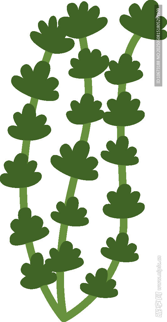 綠色藤蔓植物矢量插畫