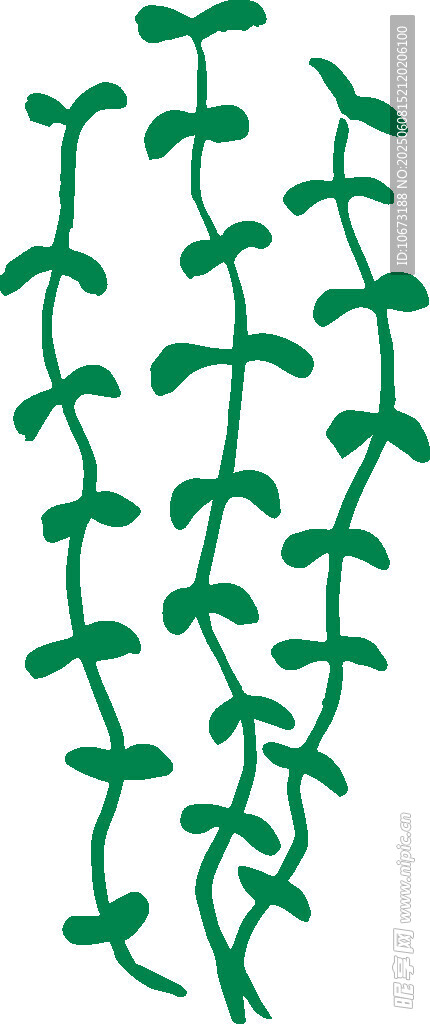綠色藤蔓植物圖案設計