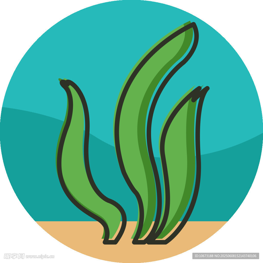 海底水草插畫