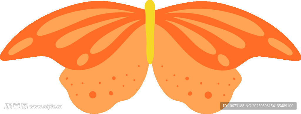 橙色蝴蝶插畫