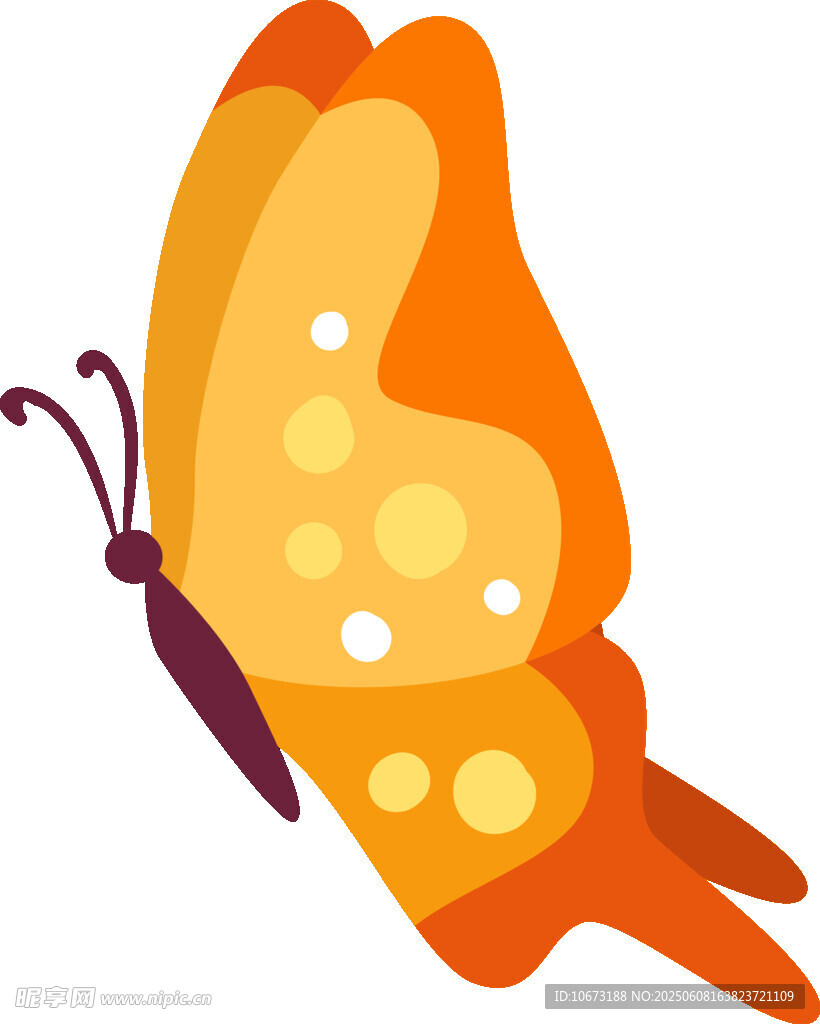 橙色蝴蝶插畫