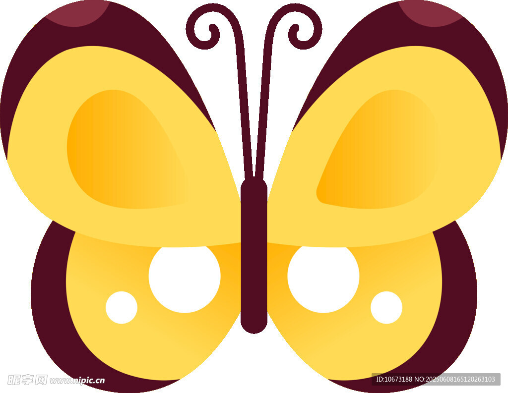 可愛(ài)黃色蝴蝶圖標(biāo)