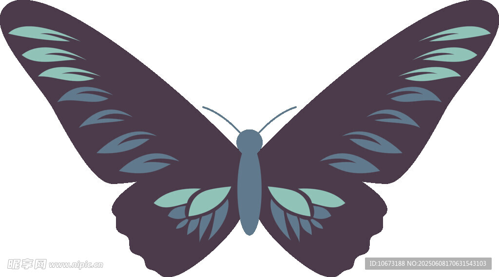 夢(mèng)幻藍(lán)紫蝴蝶插畫(huà)