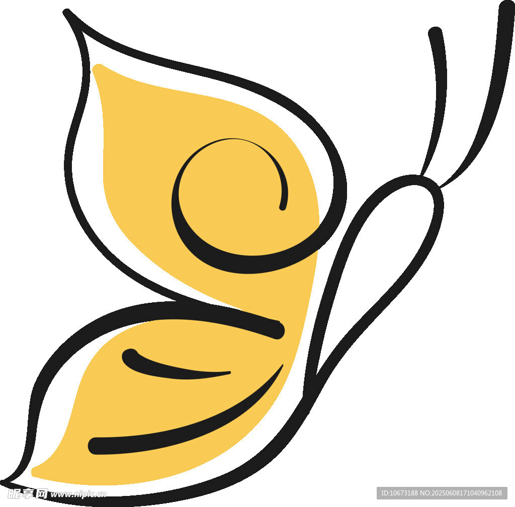 簡約黃色蝴蝶圖標(biāo)設(shè)計
