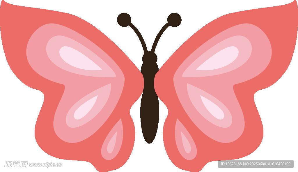 粉色蝴蝶插畫(huà)圖案