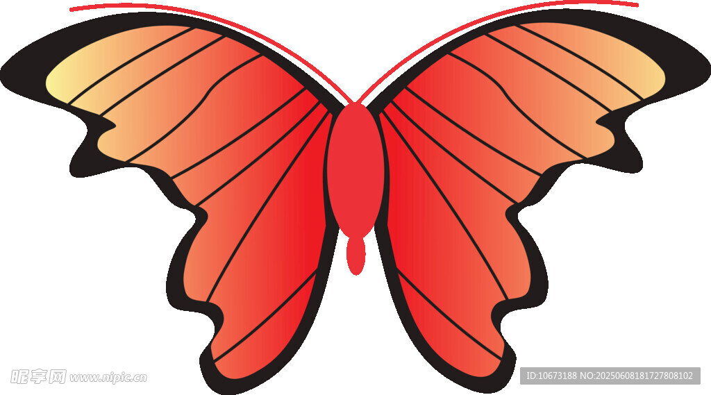 紅色蝴蝶插畫(huà)