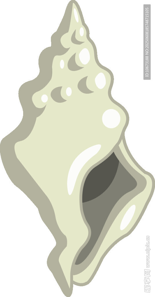 卡通風格海螺插畫