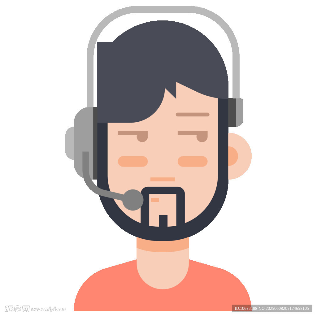 戴耳機的男性頭像