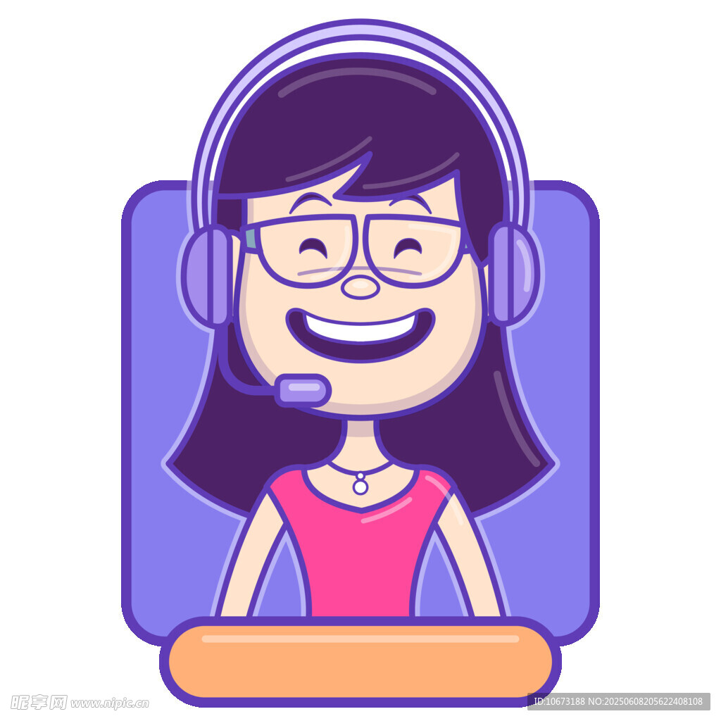微笑的客服女孩