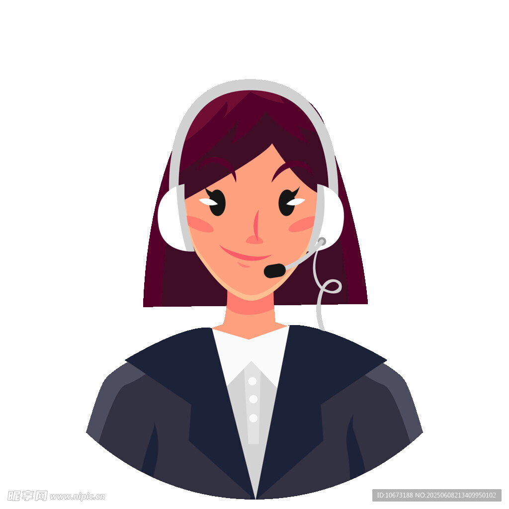 客服人員頭像插畫