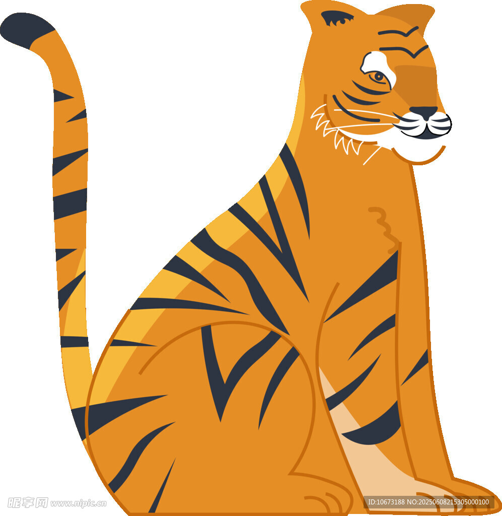 坐姿老虎插畫