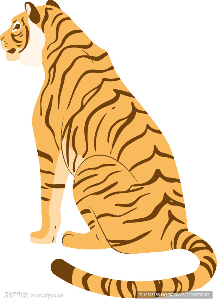 坐姿老虎插畫