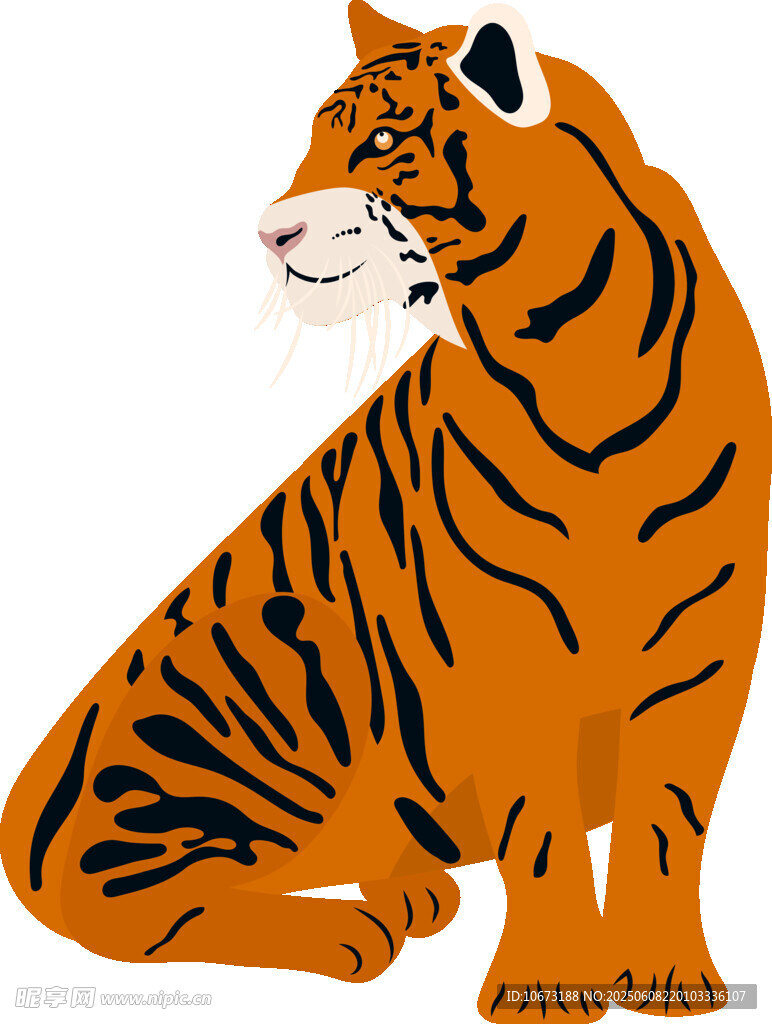 坐姿老虎插畫