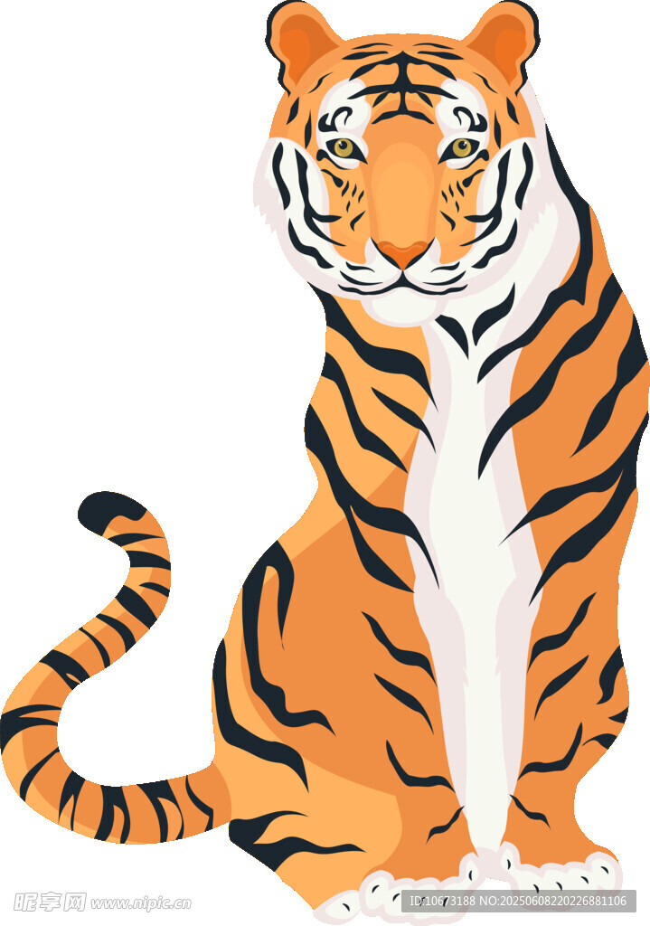 坐姿老虎插畫