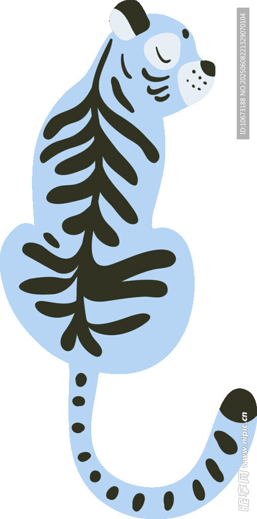藍(lán)色條紋卡通老虎形象