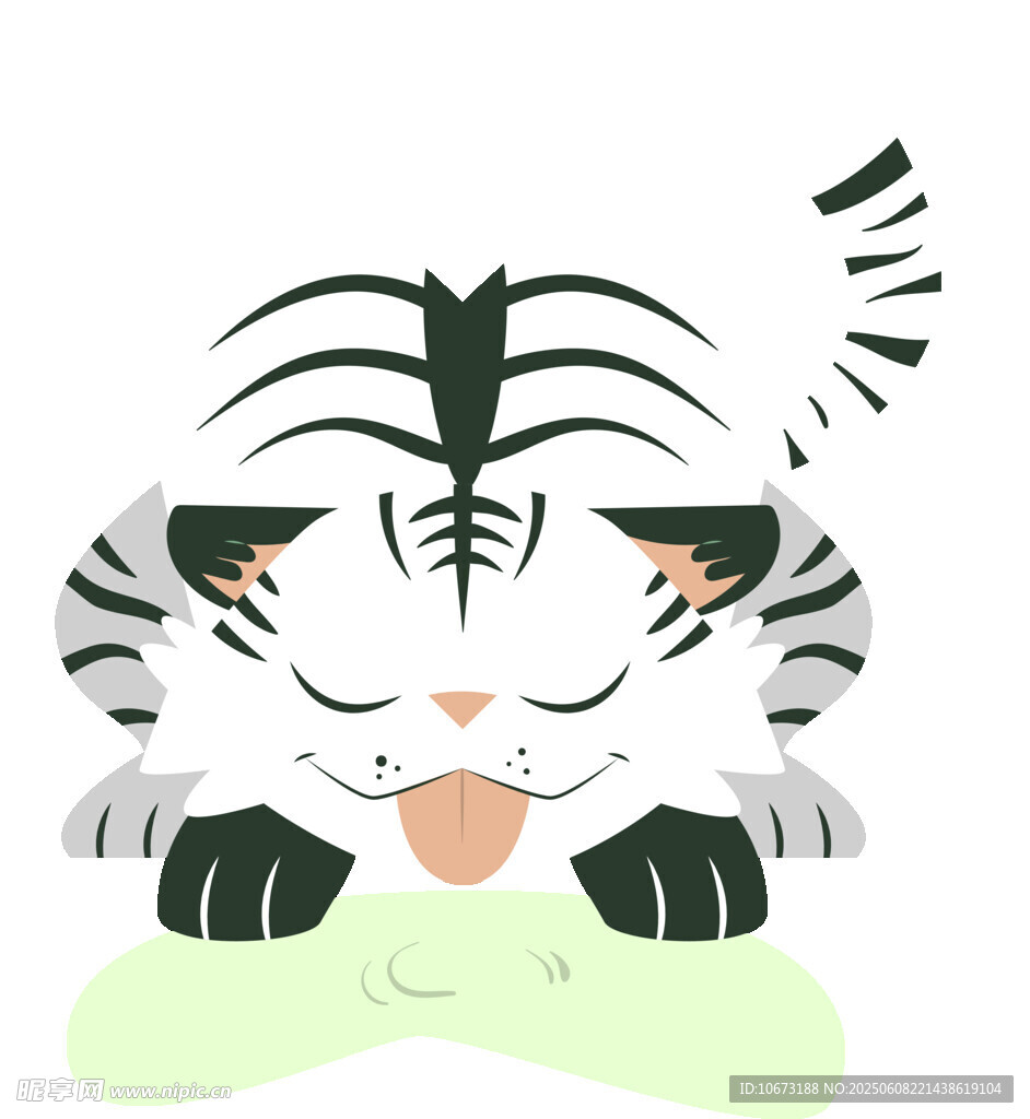 可愛趴臥小老虎插畫
