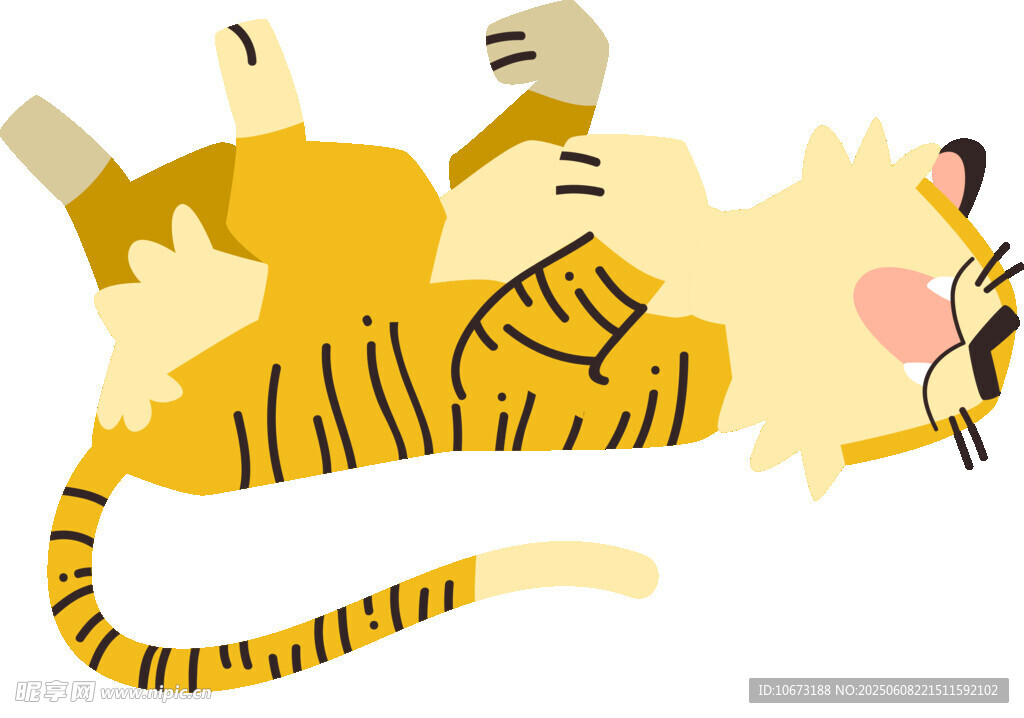 可愛老虎與愛心插畫