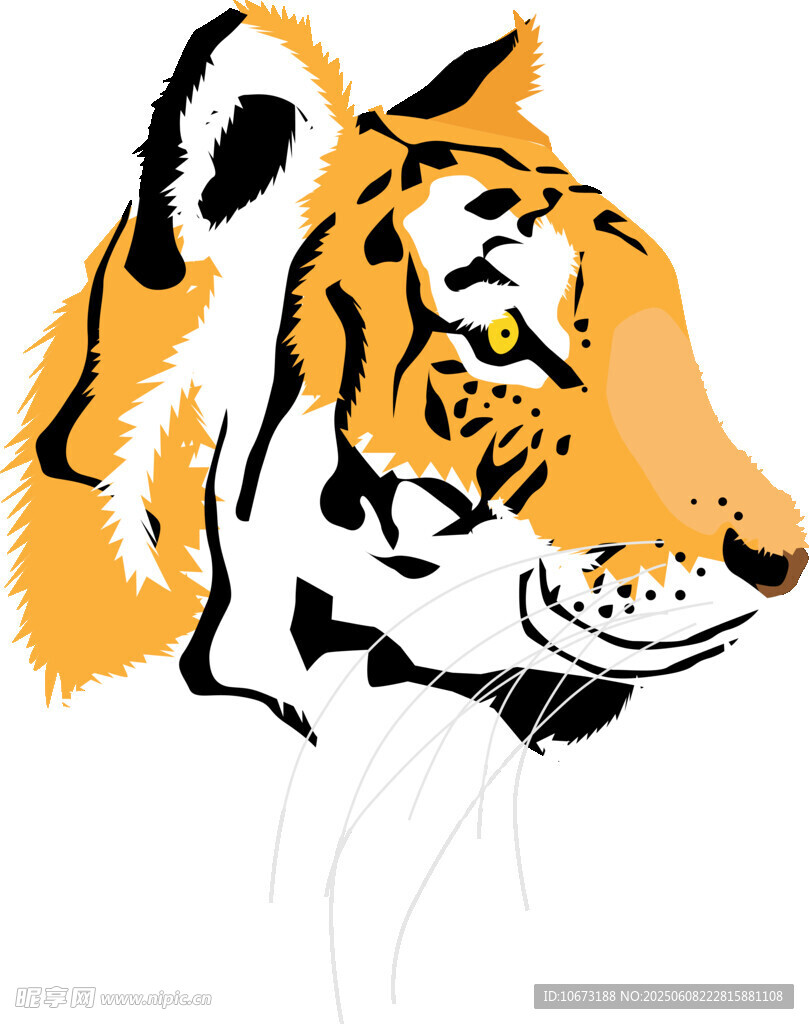 老虎頭像插畫