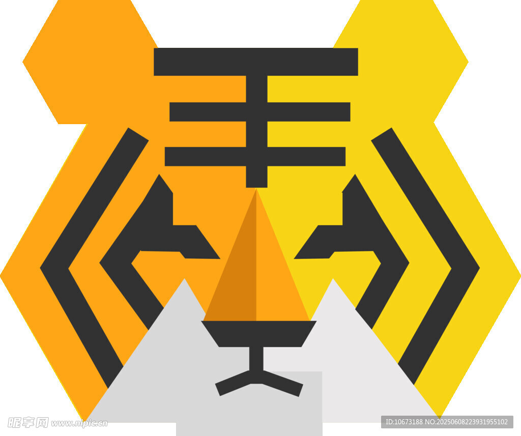 幾何風(fēng)格老虎圖標(biāo)