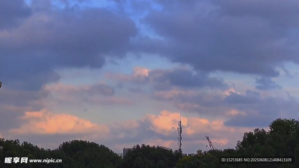 黃昏時分的天空與樹木