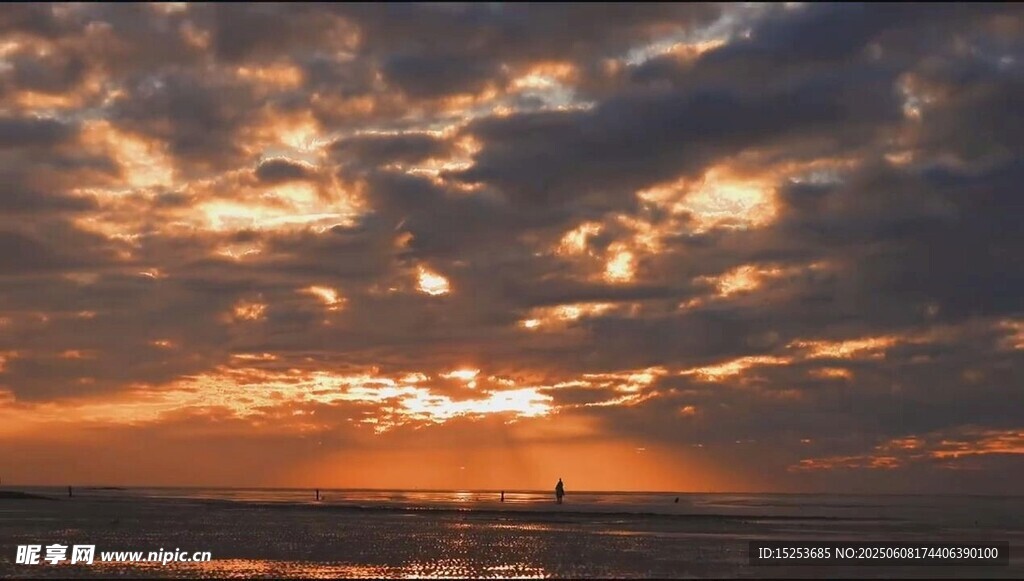 海邊壯麗日落美景