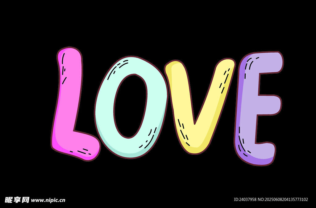 多彩立體LOVE藝術字
