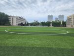 校園寬闊草坪與建筑景觀