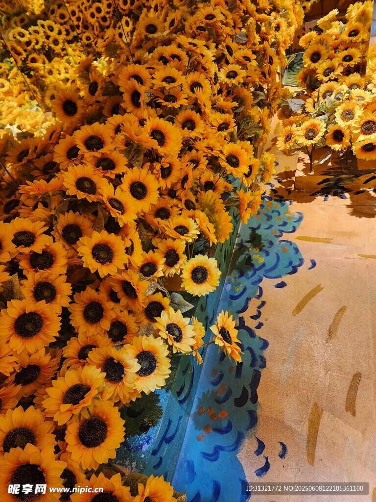梵高風(fēng)格向日葵花海畫作