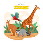 世界動物日的多樣動物