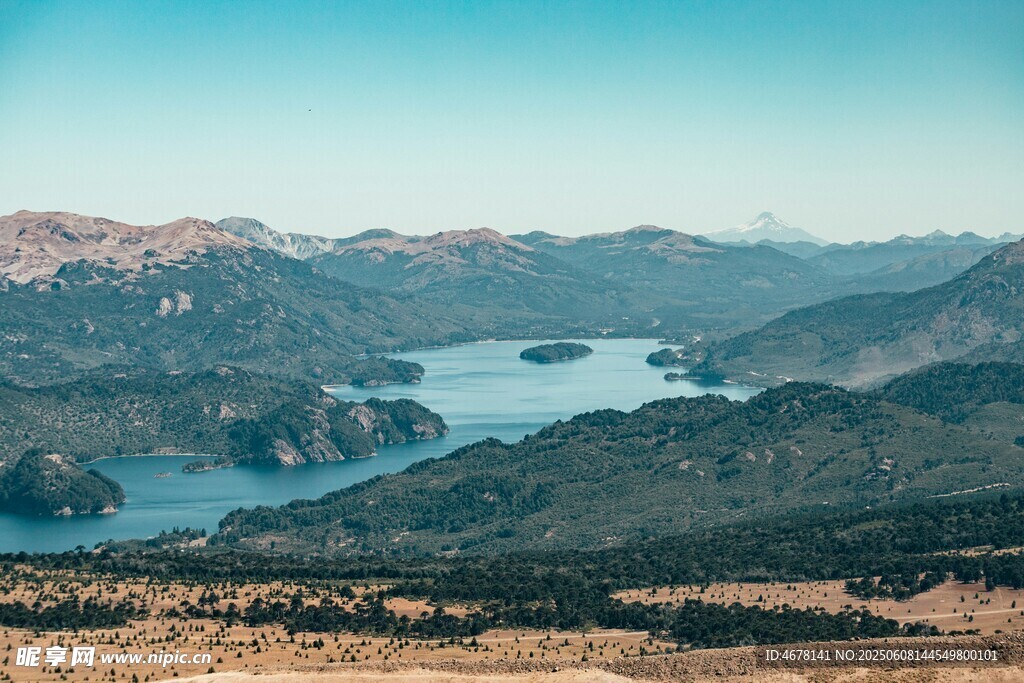 壯麗山水湖景風光圖