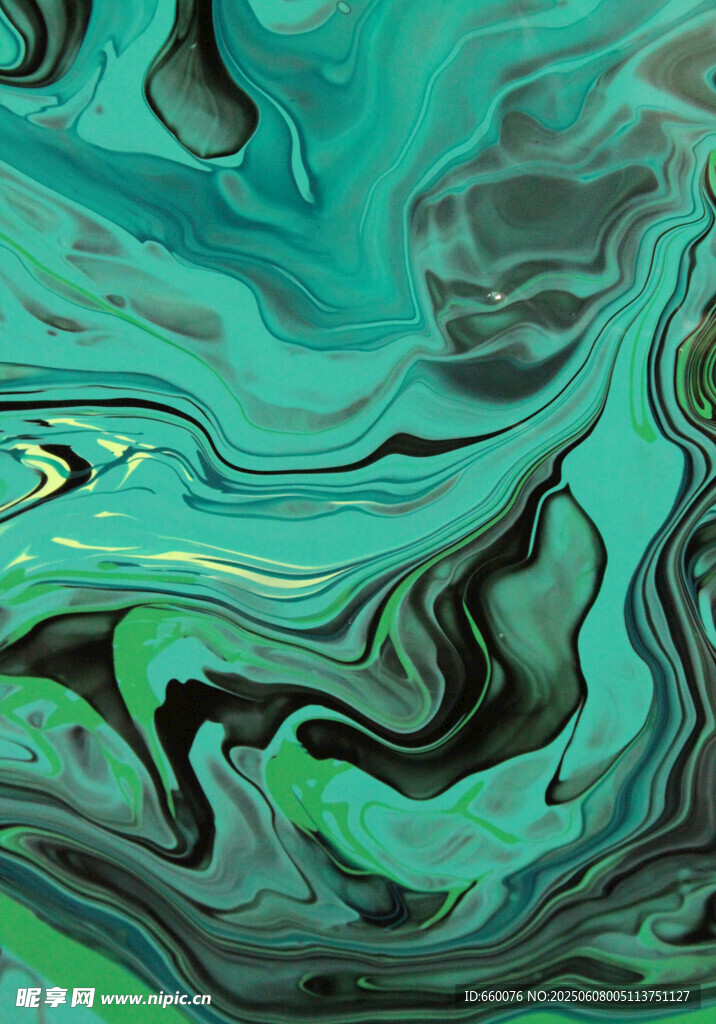 藍綠抽象流體藝術紋理