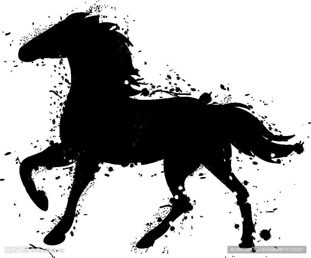 潑墨駿馬圖