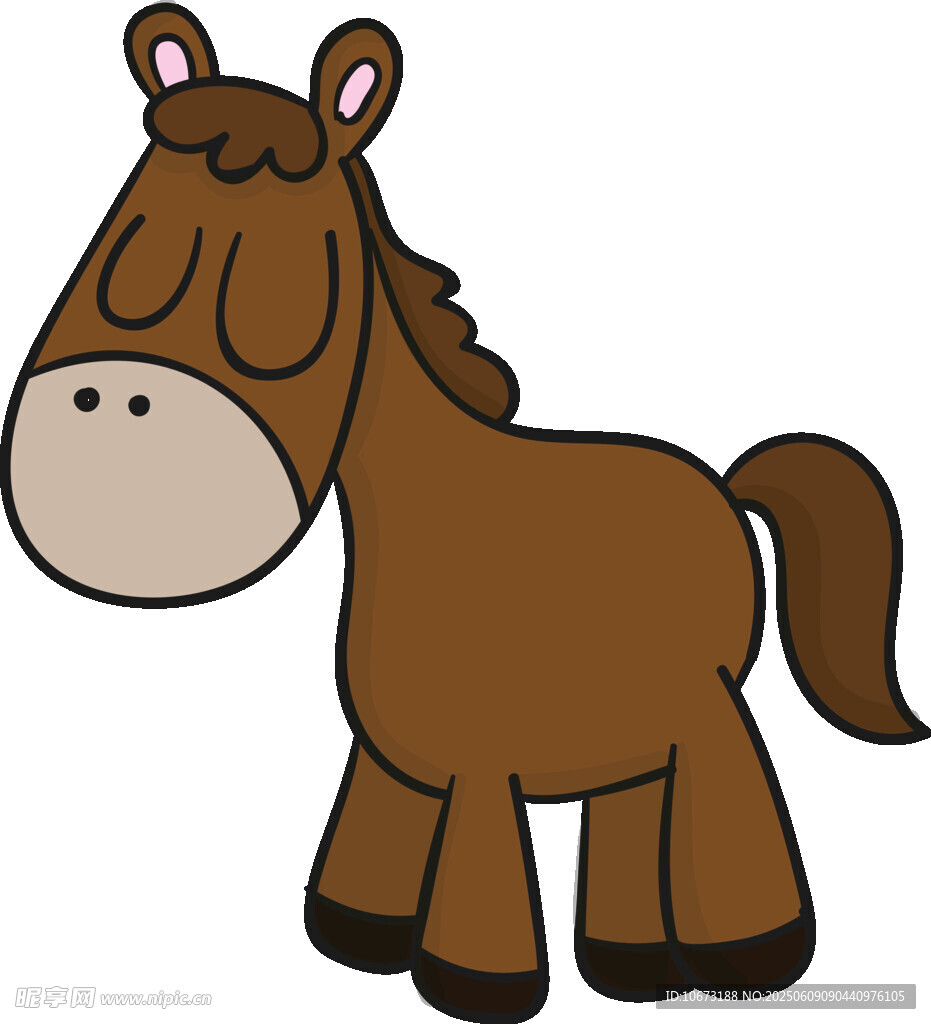卡通棕色小馬