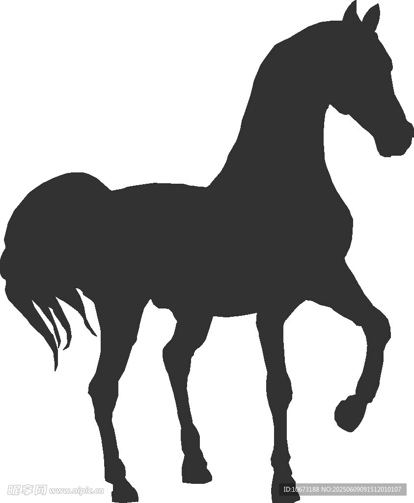黑色駿馬剪影