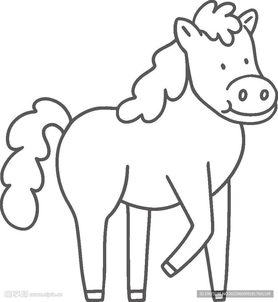 卡通小馬簡筆畫