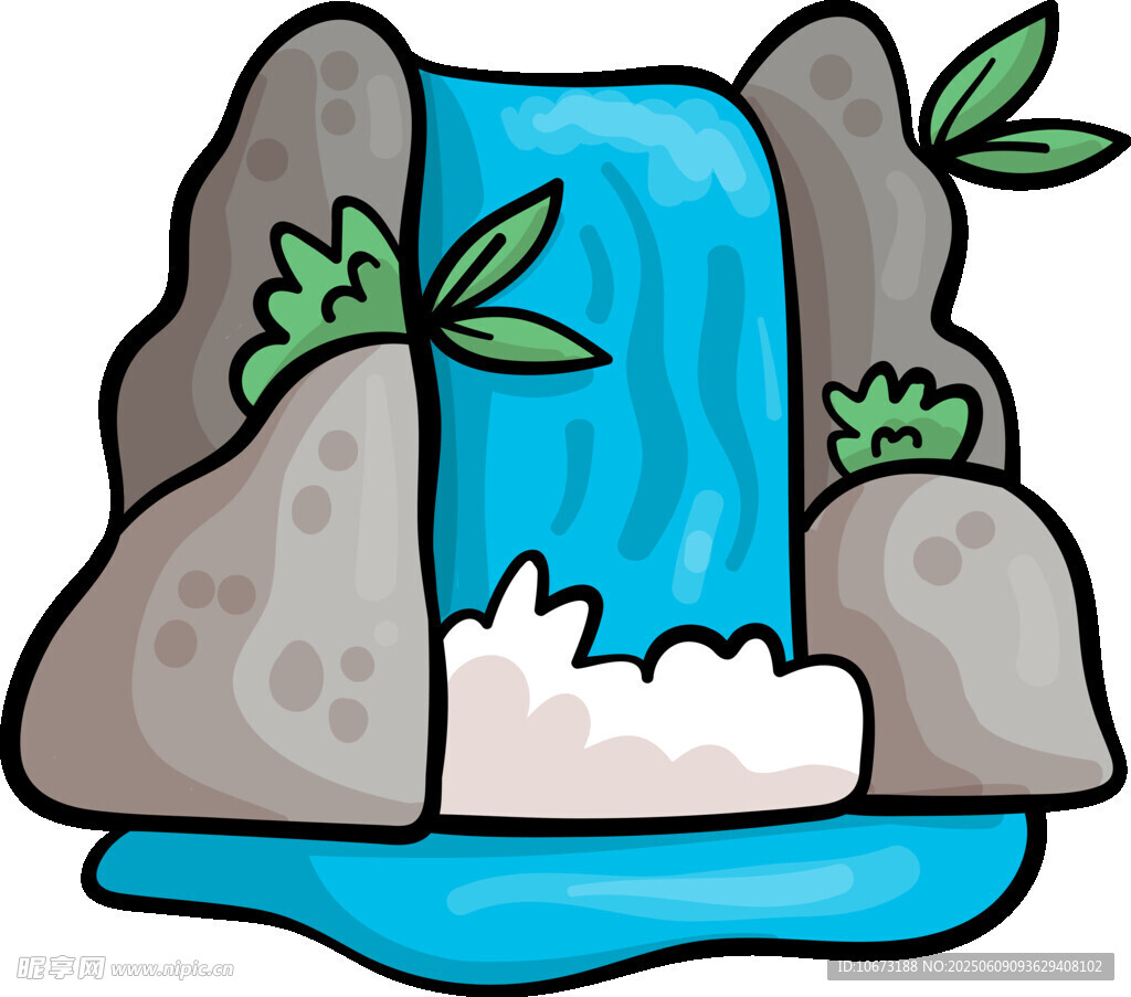 卡通風(fēng)格小瀑布景觀